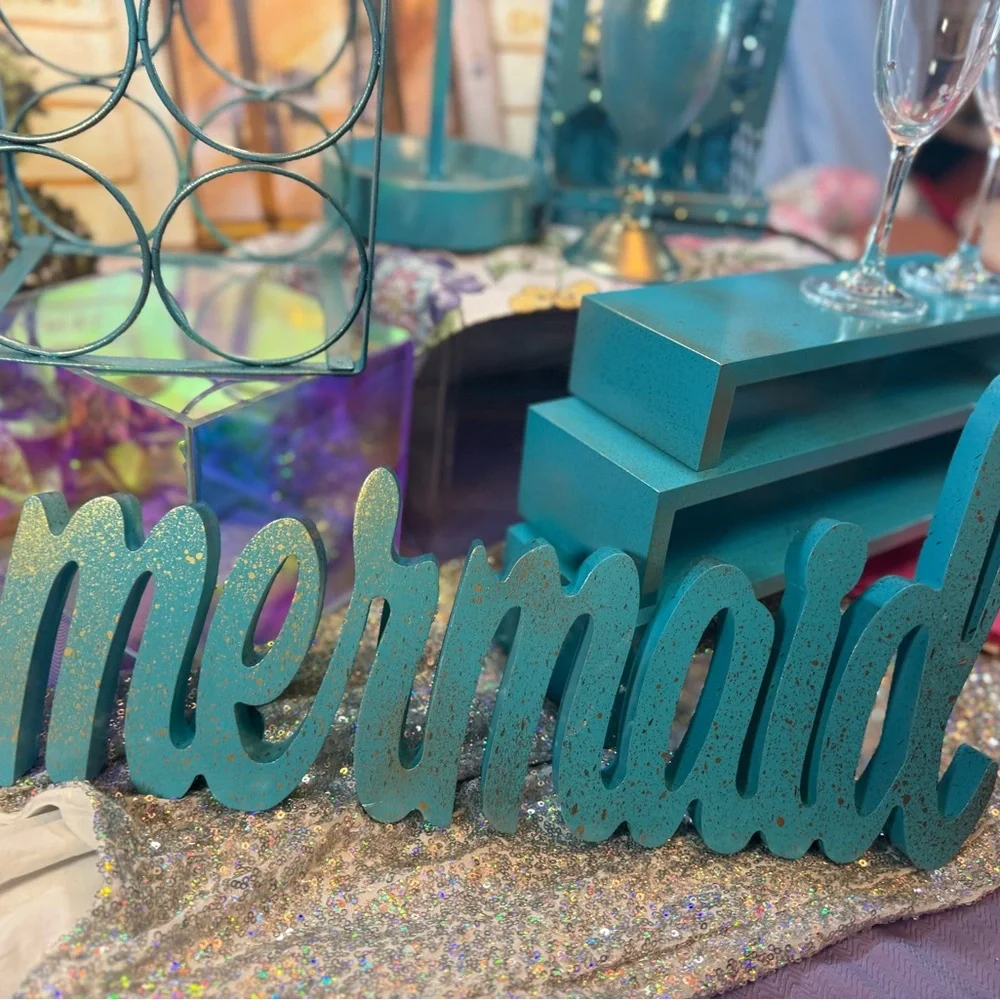 “Sea breeze with gold splash-mermaid Home Decor Set 10 items!